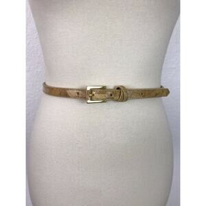 Via Spiga Brown Faux Leather Print Belt